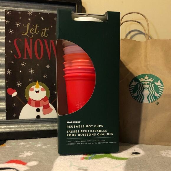 Starbucks Limited Edition 2019 Holiday Reuseable Hot Cup Gift Set 6 | 16 oz cups - Picture 1 of 5